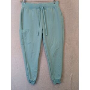 Mandala Women Aqua Blue Equa-Tek Scrub Joggers Size Medium